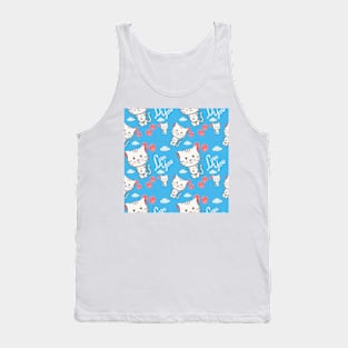 Cute Cat Seamless Patterns Tank Top